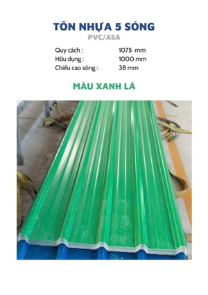 Tole Nhựa PVC/ASA ( Xanh Lá )